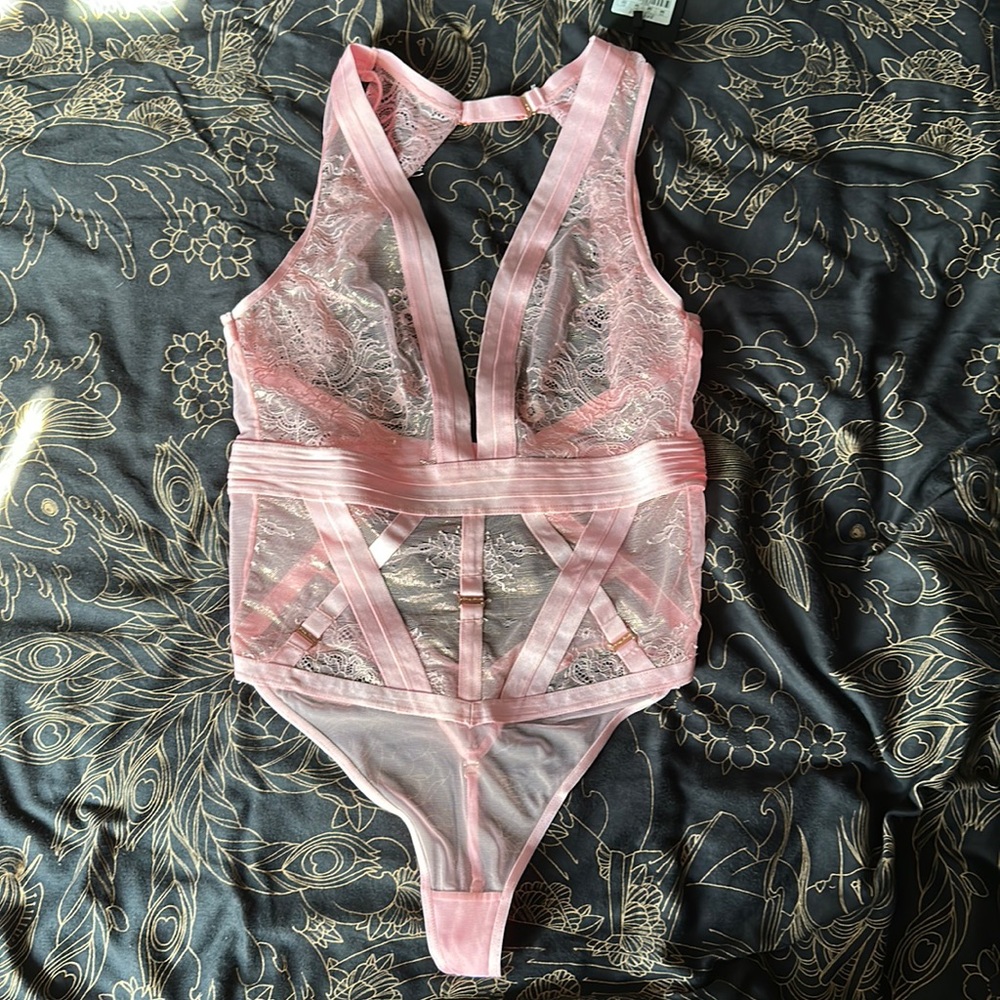 NWT Honey Birdette Belinda Candy Pink Bodysuit Playsuit